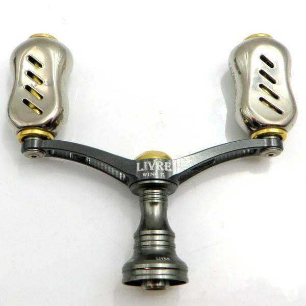 中古(やや傷や汚れあり) リブレ LIVRE WING 72 ダイワ用 チタン×ゴールド 釣り 釣具 スピニング ハンドル リール TA0045 ◇